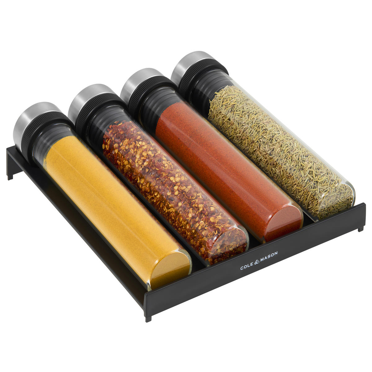 GEWÜRZBEHÄLTER - Klar/Schwarz, Basics, Glas/Kunststoff (19,5/18,5/6,5cm) - AdHoc