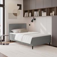 BOXBETT 120/200 cm  in Graphitfarben  - Graphitfarben/Schwarz, KONVENTIONELL, Textil (120/200cm) - P & B