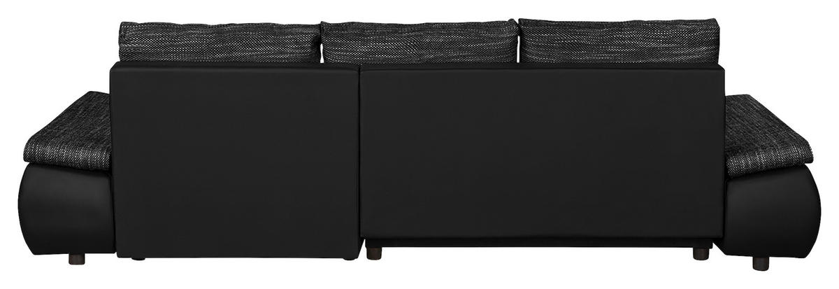 ECKSOFA Schwarz Textilgeflecht  - Chromfarben/Schwarz, Design, Textil (266/175cm) - Livetastic