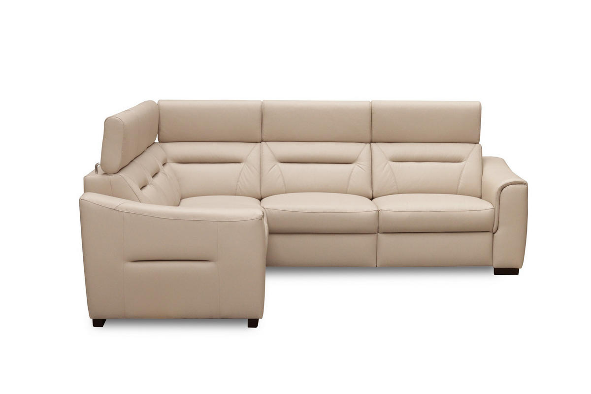 SAROKKANAPÉ textil, bőr bézs  - bézs/fekete, Design, bőr/textil (256/86-104/256cm) - Celina Home
