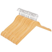 KLEIDERBÜGELSET 44 cm Holz  - Silberfarben/Ahornfarben, Basics, Holz (44cm)