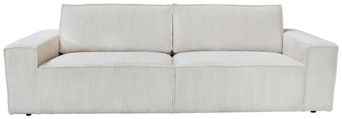 3-SITZER-SOFA Cord Naturfarben  - Schwarz/Naturfarben, KONVENTIONELL, Kunststoff/Textil (248/76/95cm) - Carryhome
