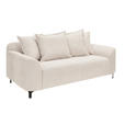 2,5-SITZER  in Chenille Elfenbein  - Elfenbein/Schwarz, KONVENTIONELL, Textil/Metall (200/84/99cm) - Carryhome