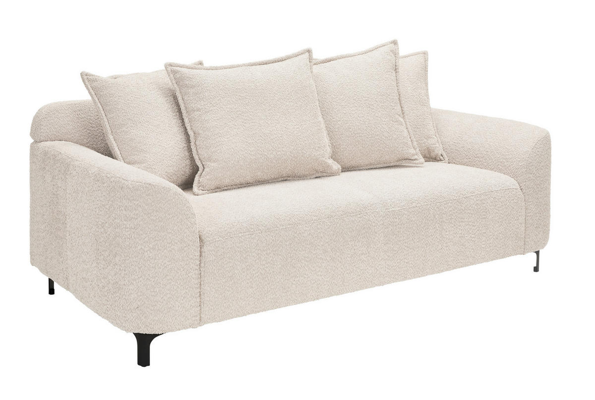 2,5-SITZER Chenille Elfenbein  - Elfenbein/Schwarz, KONVENTIONELL, Textil/Metall (200/84/99cm) - Carryhome