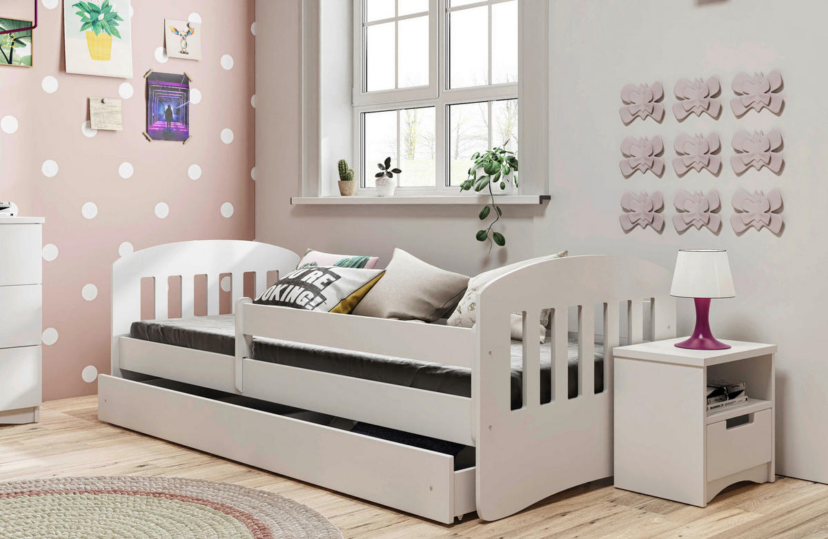 KINDER-/JUNIORBETT - Birkefarben/Weiß, MODERN, Holz/Holzwerkstoff (80/180cm) - MID.YOU