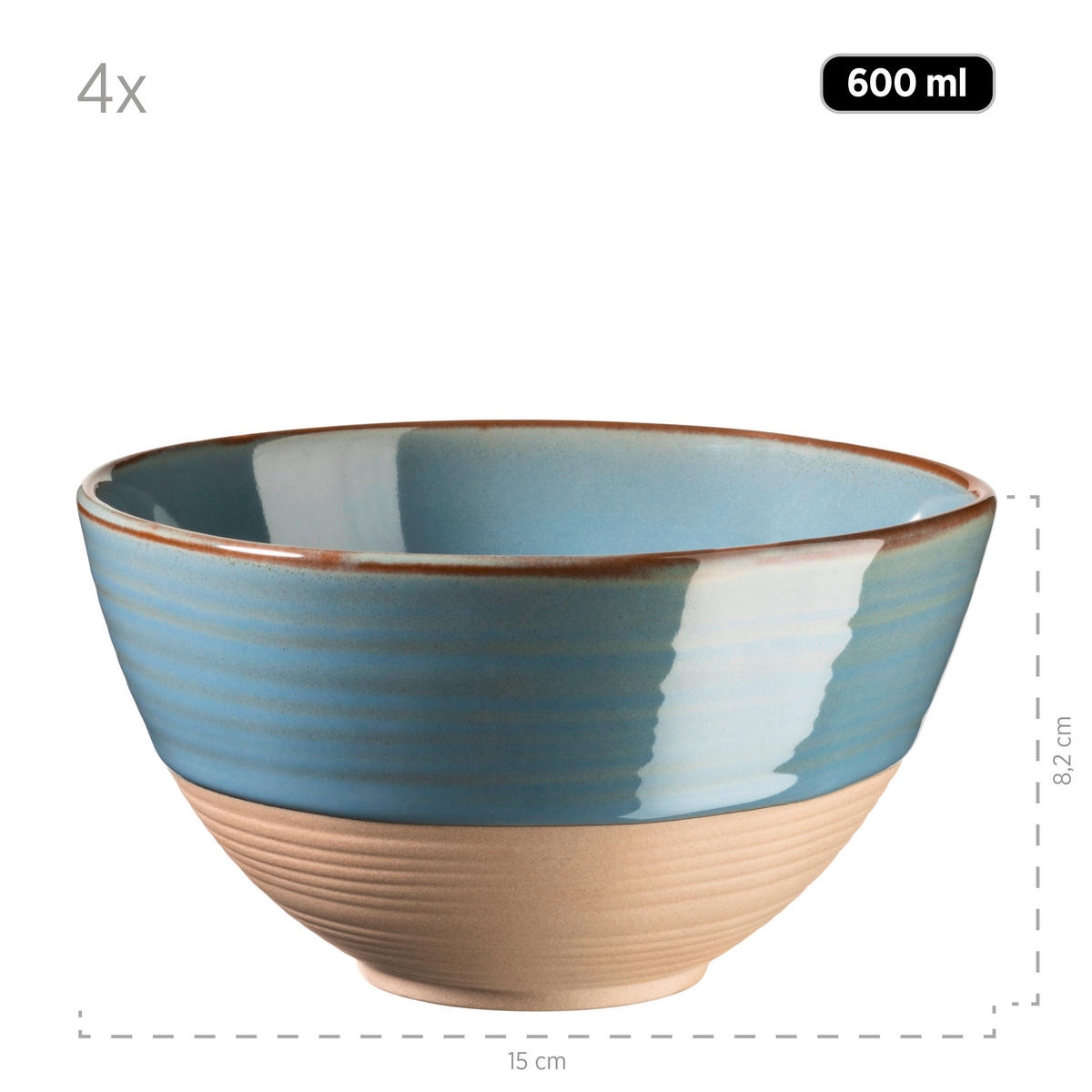 KOMBISERVICE Blaugrau Nottingham 20-teilig 4 Personen  - Blaugrau, Basics, Keramik - Mäser