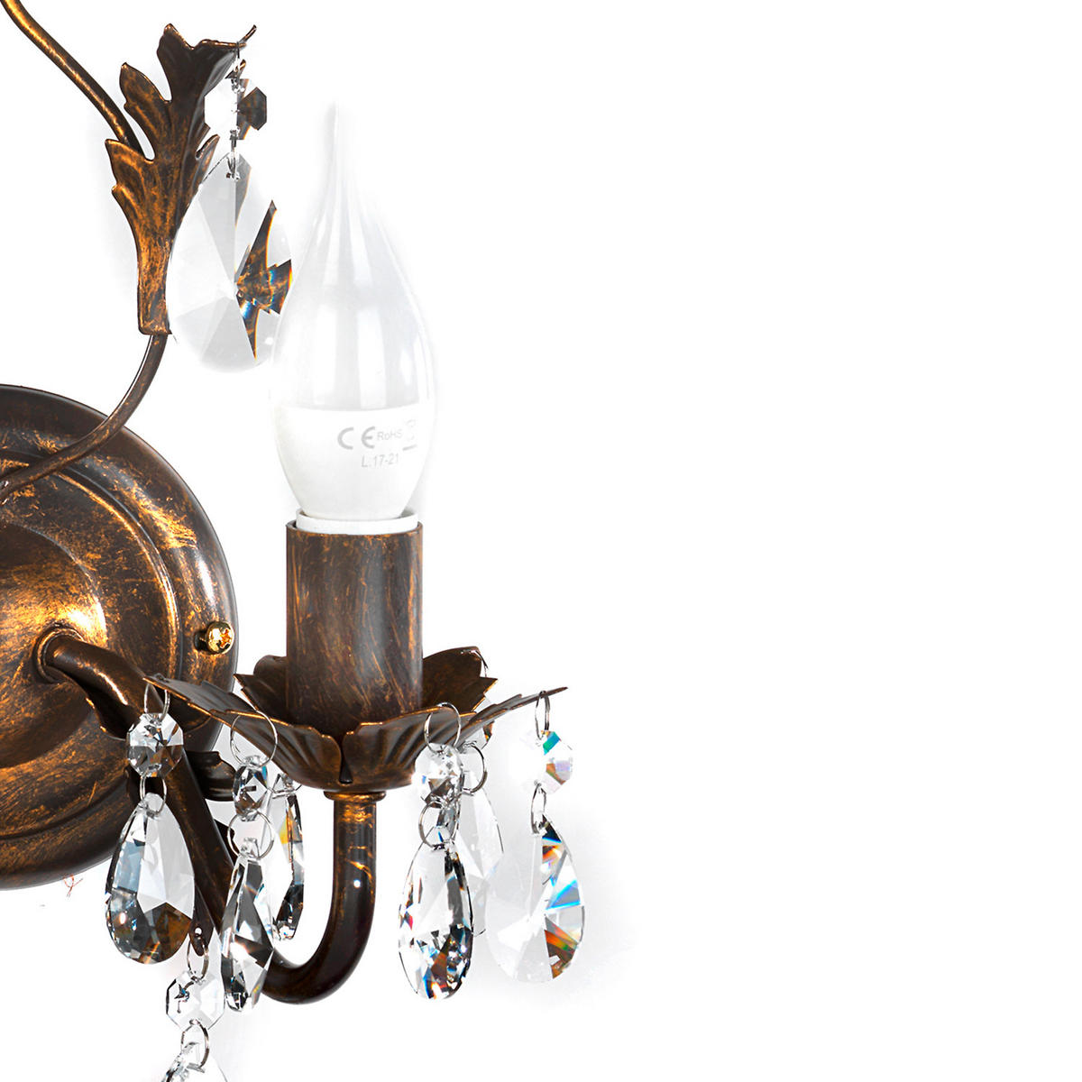 WANDLEUCHTE 30/30/20 cm   - Bronzefarben, KONVENTIONELL, Glas/Metall (30/30/20cm)