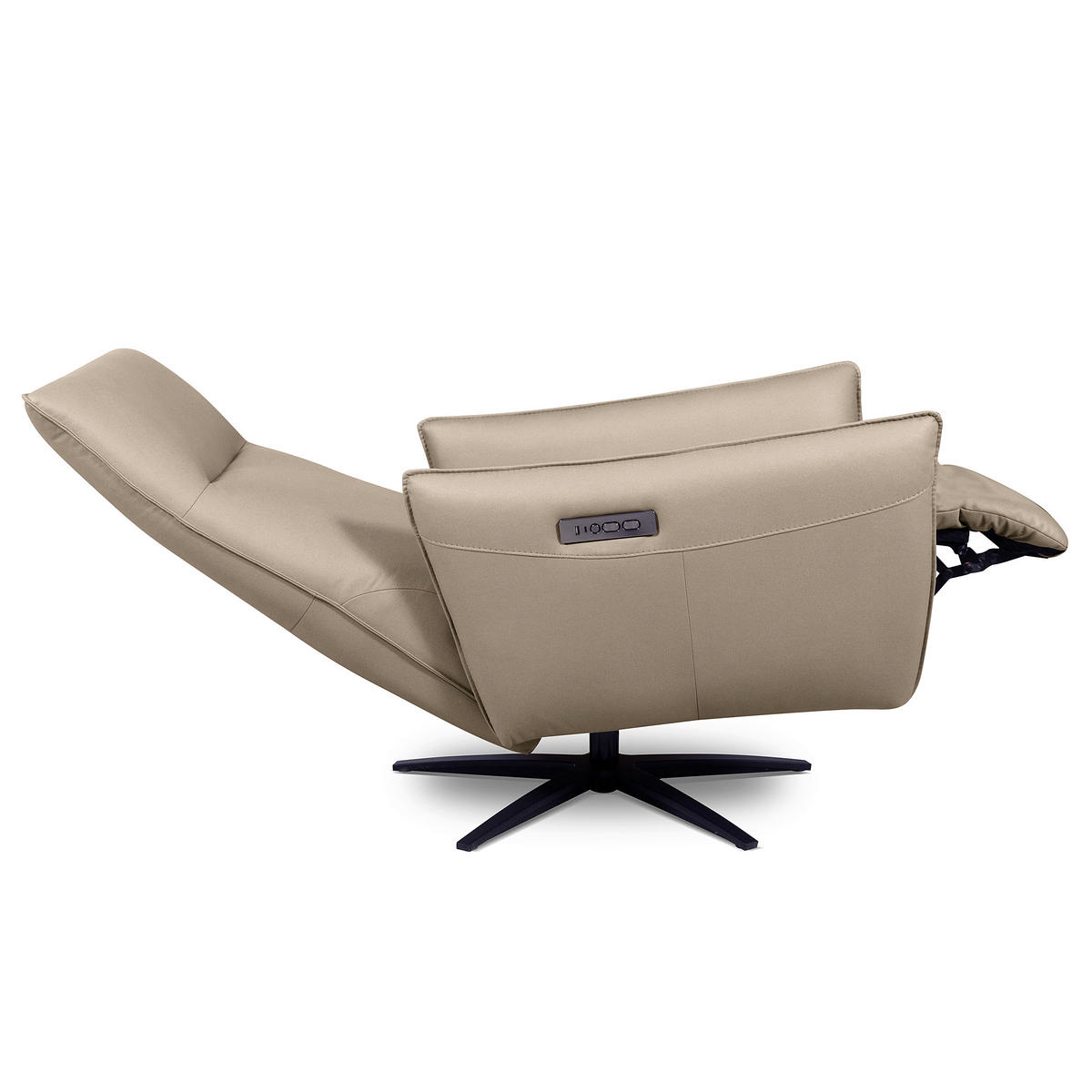 RELAXSESSEL Textil Taupe  - Taupe/Schwarz, Design, Textil/Metall (77/107/88cm) - Livetastic