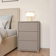 NACHTSCHRANK 50/69/42 cm  - Taupe/Silberfarben, Trend, Holzwerkstoff/Kunststoff (50/69/42cm) - Carryhome