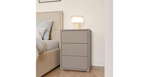 NACHTSCHRANK 50/69/42 cm  - Taupe/Silberfarben, Trend, Holzwerkstoff/Kunststoff (50/69/42cm) - Carryhome