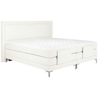 BOXSPRINGBETT 180/200 cm  in Weiss  - Weiss/Alufarben, Design, Textil/Metall (180/200cm) - Welnova