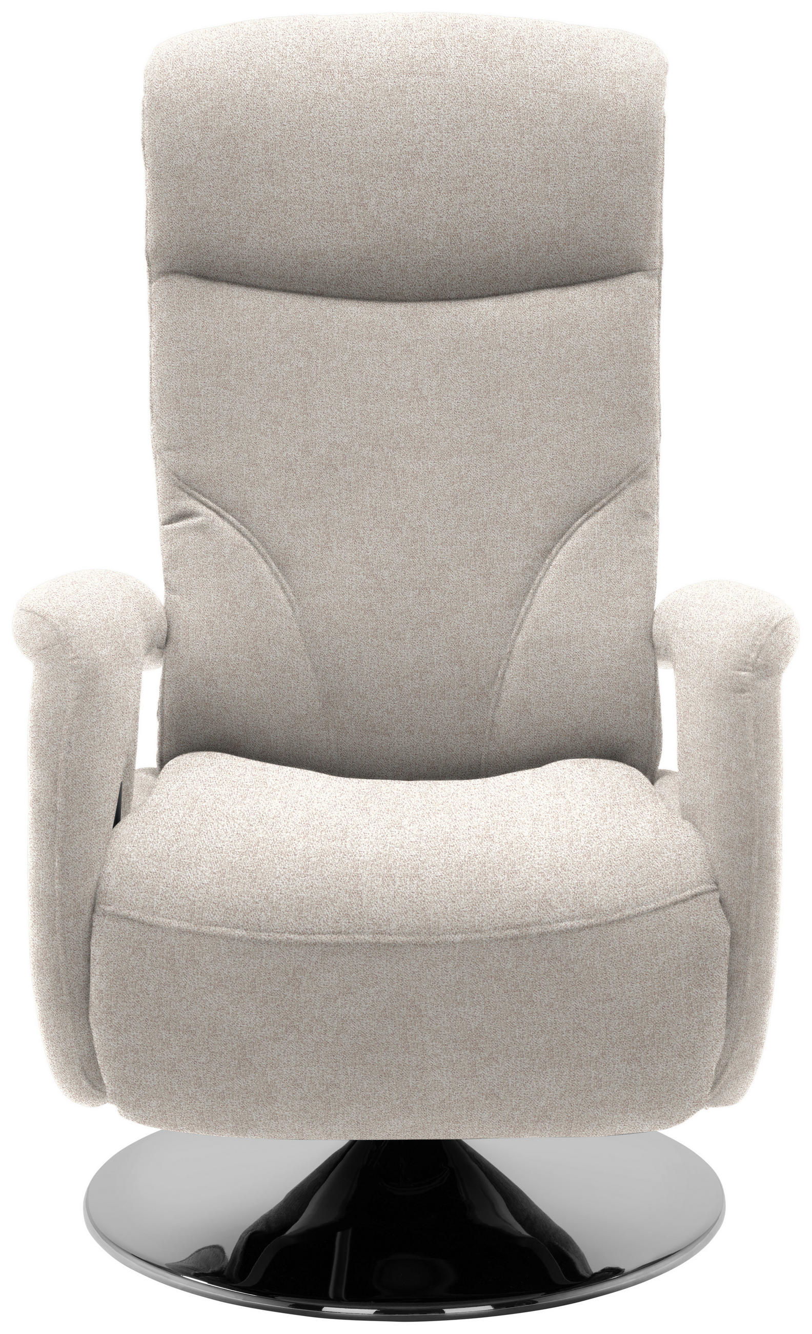 RELAXSESSEL Chenille, Mikrofaser Relaxfunktion, Kopfteilverstellung    - Chromfarben/Naturfarben, Design, Textil/Metall (71/110/83cm) - Dieter Knoll