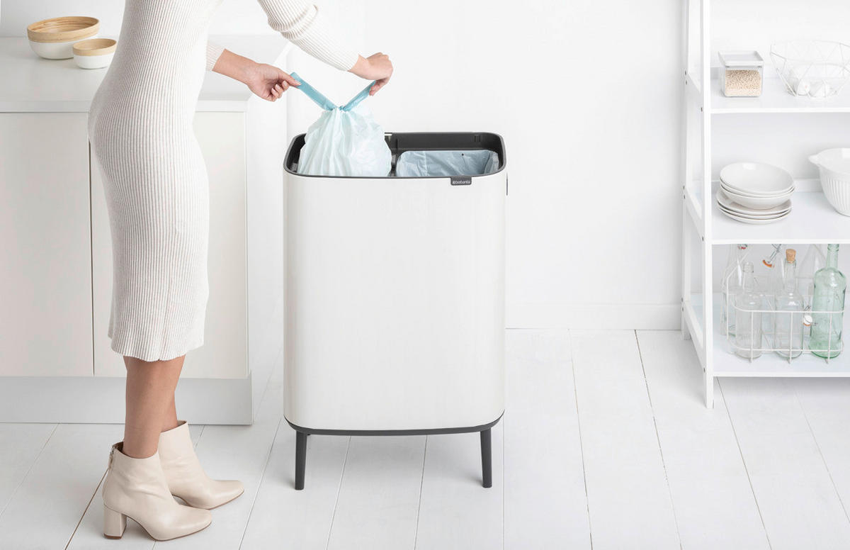 KOŠ ZA SMETI - bela, Basics, umetna masa (54.5/81.5/31.2cm) - Brabantia