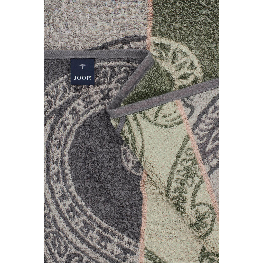 Thumbnail - Joop! Duschtuch Contour Paisley, Hellgrau, Dunkelgrau, Olivgrün, Textil, Paisley, 80x150 cm, Oeko-Tex® Standard 100, Auf...