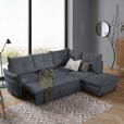 ECKSOFA Grau Bouclé  - Schwarz/Grau, Design, Textil/Metall (250/220cm) - Xora