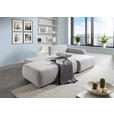 ECKSOFA Grau Flachgewebe Zierkissen, Rückenkissen, Bettkasten, Schlaffunktion, Rücken echt, Liegefläche im Originalstoff  - Schwarz/Grau, KONVENTIONELL, Kunststoff/Textil (260/145cm) - Carryhome