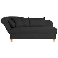 RÉCAMIERE Selma in Flachgewebe Schwarz  - Buchefarben/Schwarz, Design, Holz/Textil (190/88/82cm) - Max Winzer