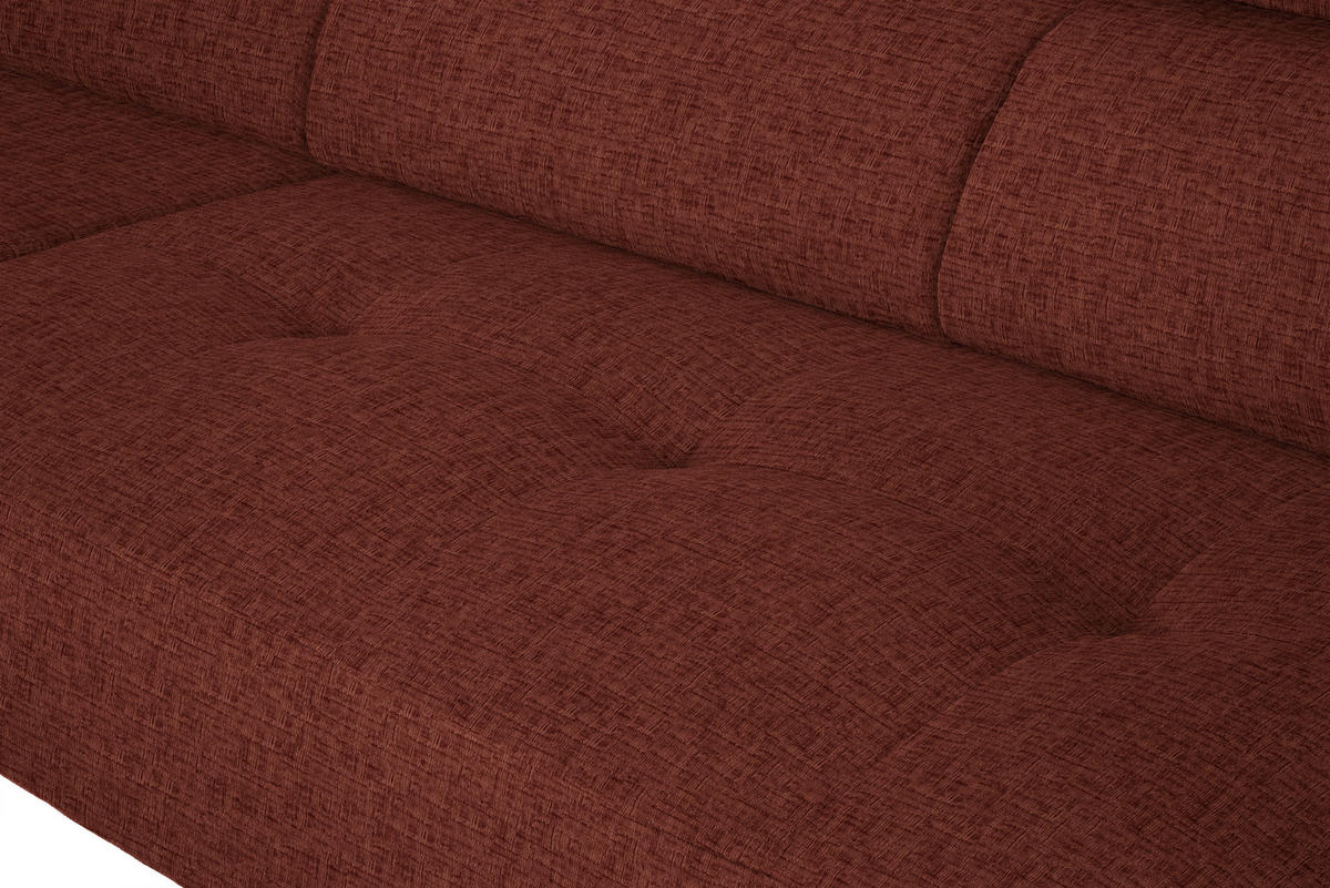 ECKSOFA in Chenille Rostfarben  205/280 cm  - Rostfarben/Schwarz, Design, Textil/Metall (205/280cm) - Xora