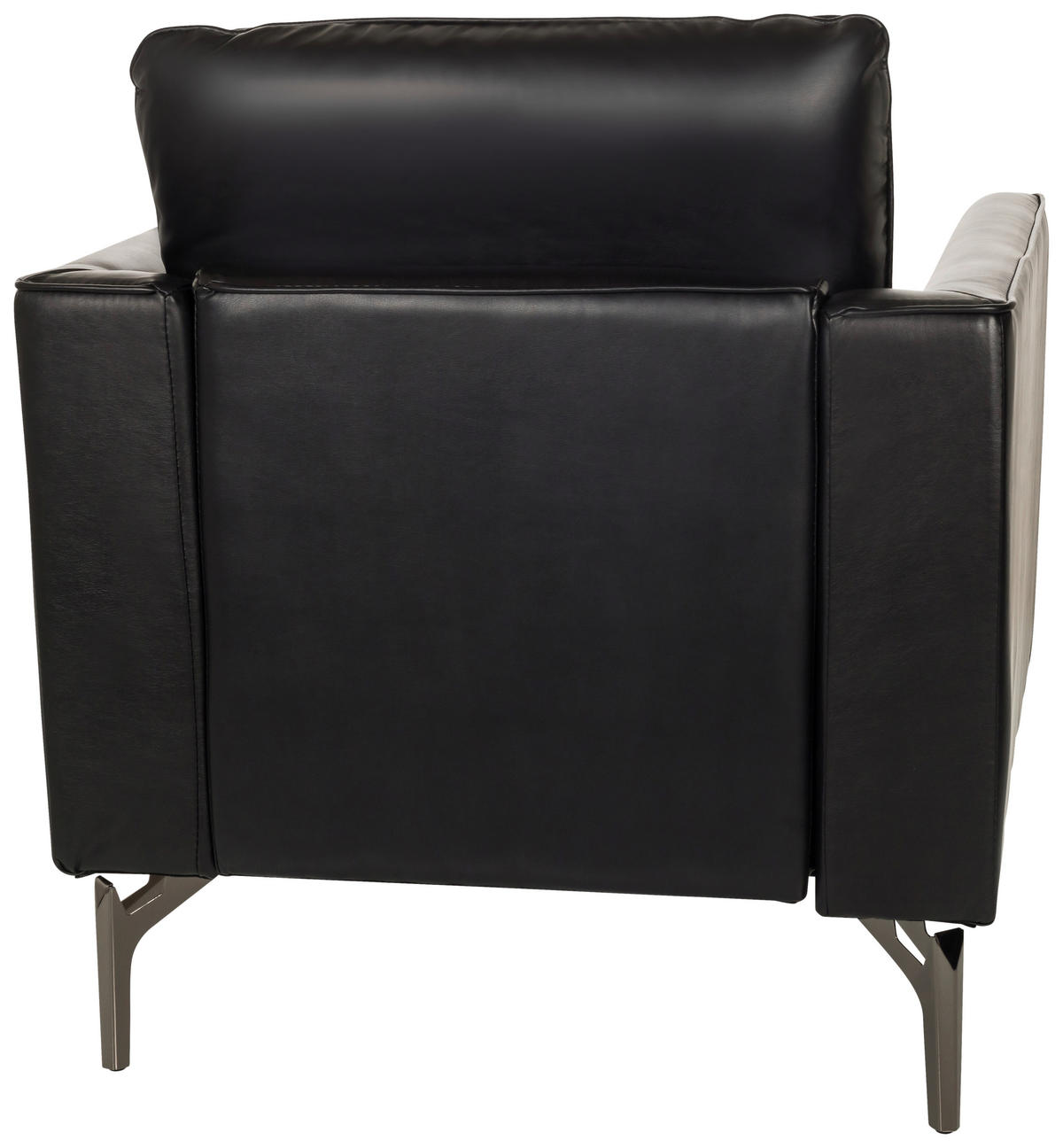 SESSEL in Lederlook Schwarz  - Schwarz, MODERN, Leder/Metall (75/65/73cm) - MID.YOU