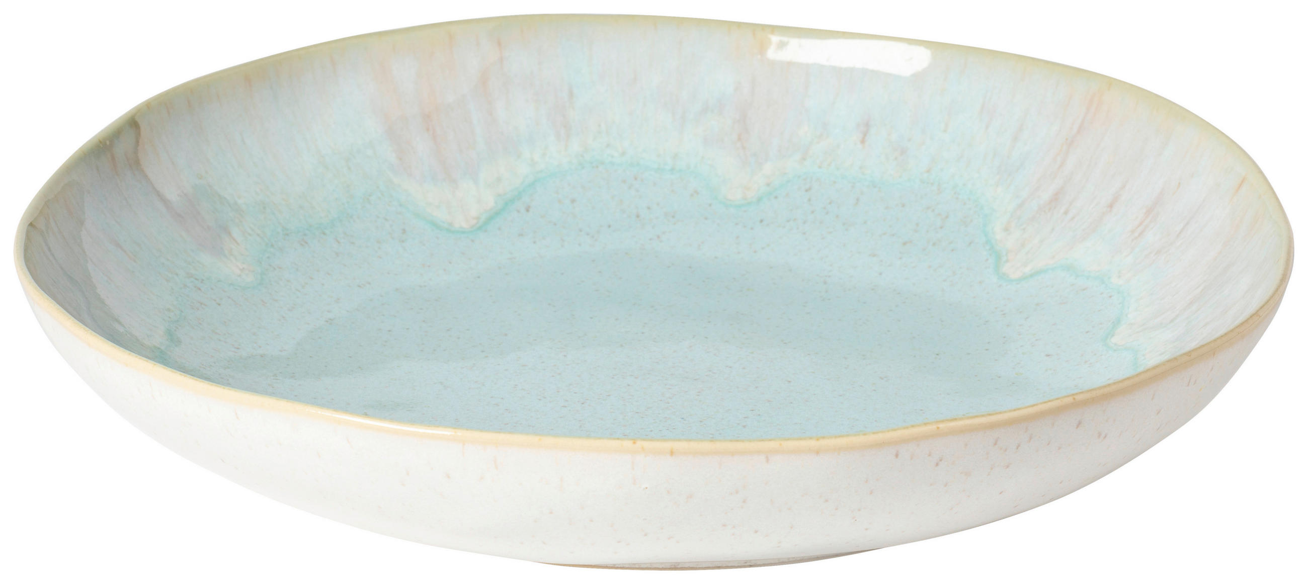 SCHÜSSEL EIVISSA   - Weiß Hochglanz/Hellblau, Basics, Keramik (36/7cm) - Costa Nova