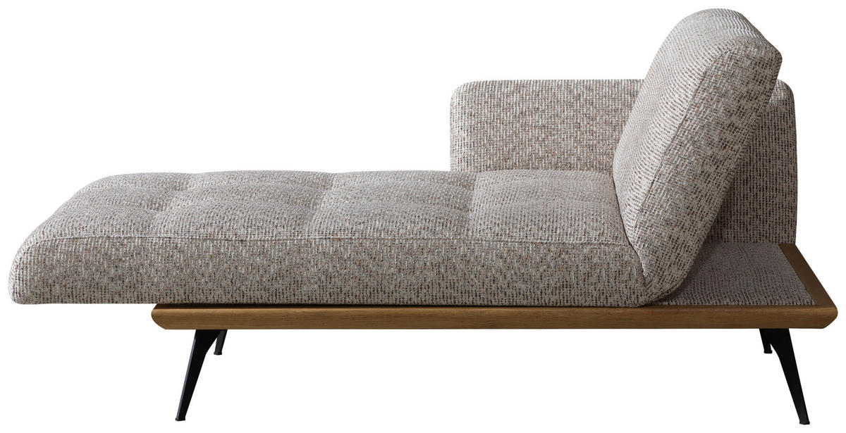 RÉCAMIERE  in Flachgewebe Beigebraun  - Beigebraun/Schwarz, Design, Holz/Textil (180/85/106cm) - Dieter Knoll