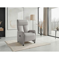 RELAXAČNÉ KRESLO, koža, svetlosivá - čierna/svetlosivá, Basics, koža/plast (76/114/84cm) - Sit & More