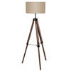 GOLVLAMPA Lantada 70/155 cm    - nötfärg/taupe, Natur, trä/textil (70/155cm) - Eglo
