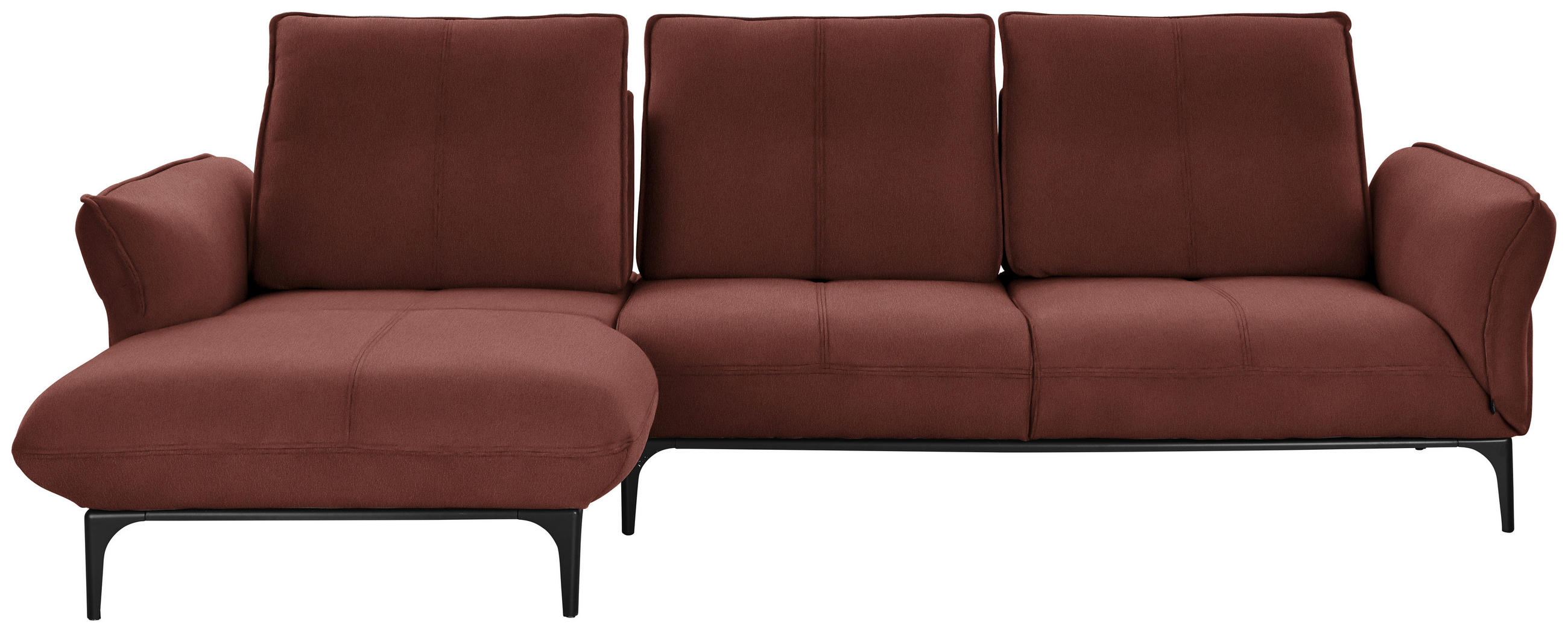 ECKSOFA in Echtleder Braun  - Schwarz/Braun, Natur, Leder (182/277cm) - Valnatura