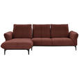 ECKSOFA in Echtleder Braun  - Schwarz/Braun, Natur, Leder (182/277cm) - Valnatura