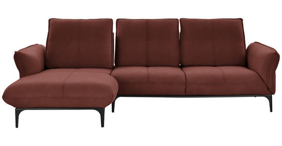 ECKSOFA in Echtleder Braun  - Schwarz/Braun, Natur, Leder (182/277cm) - Valnatura