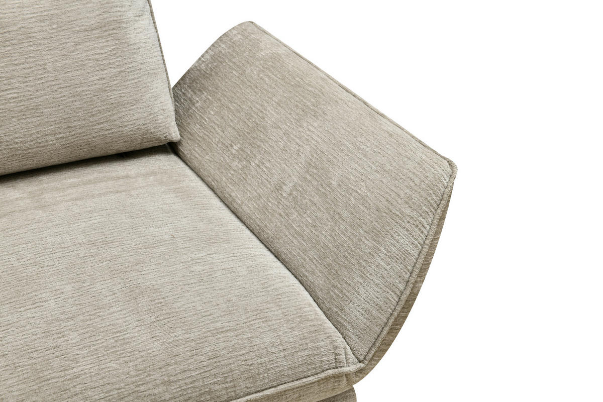 ECKSOFA Beige Mikrofaser  - Beige/Schwarz, Design, Textil/Metall (170/325cm) - Novel