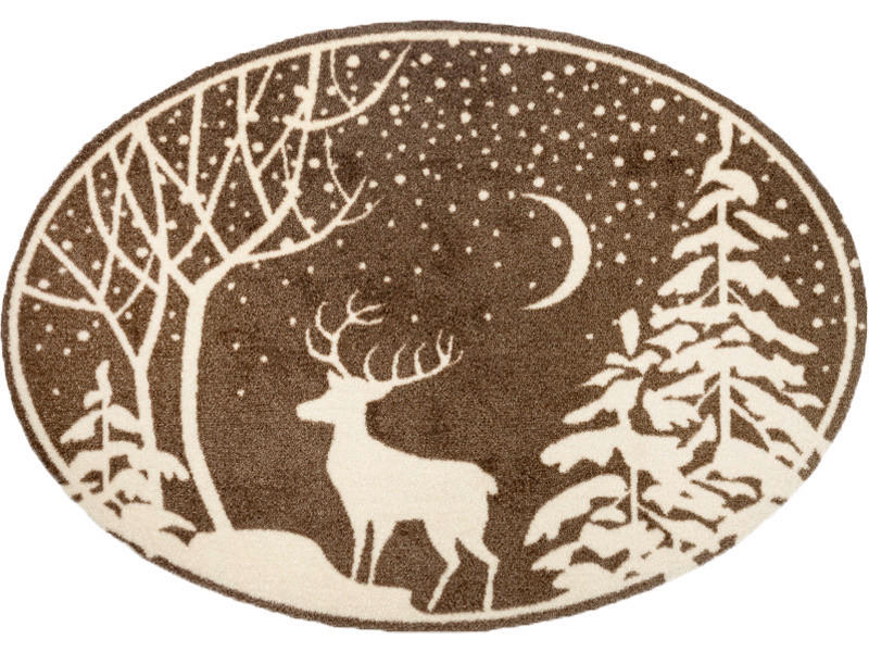 FUßMATTE 60/85 cm wash+dry  - Cognac/Beige, ROMANTIK / LANDHAUS, Kunststoff/Textil (60/85cm) - wash+dry