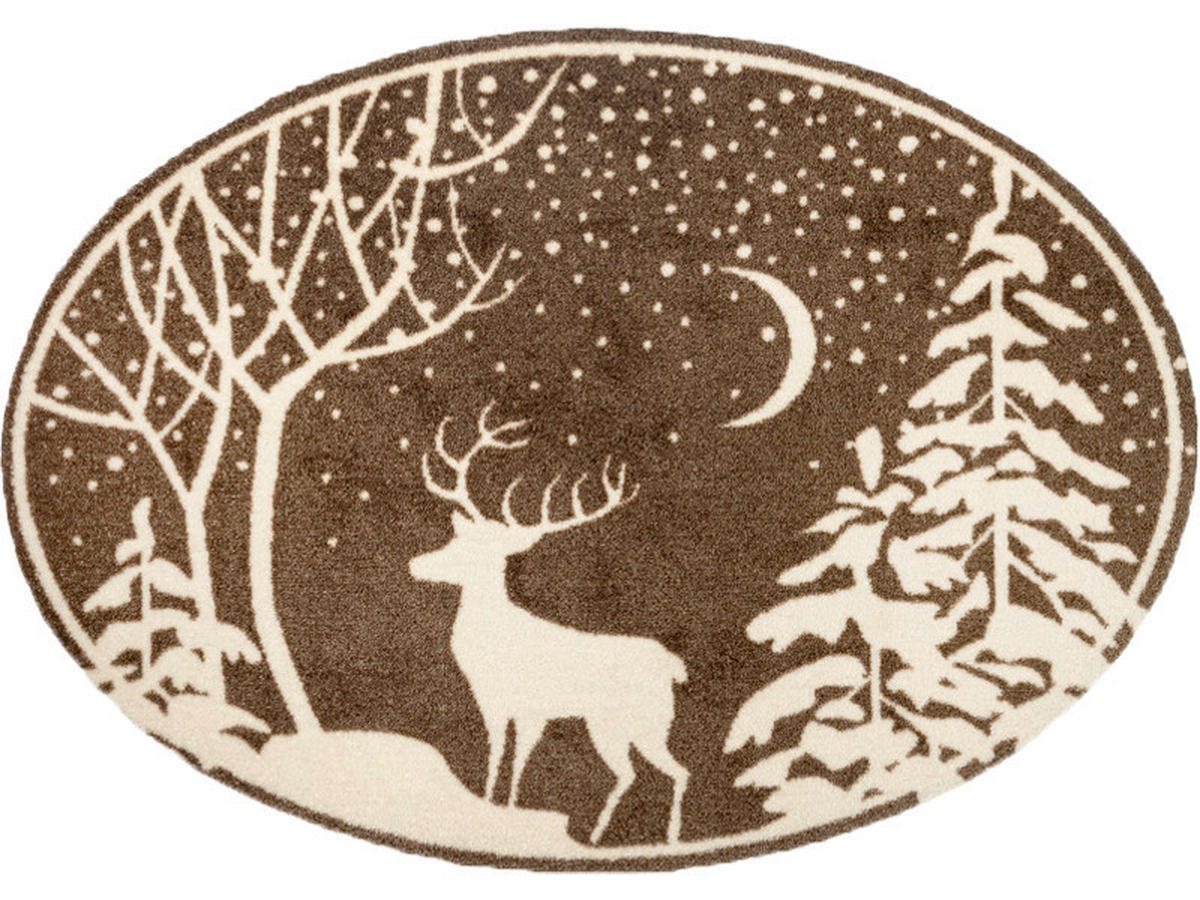 FUßMATTE 60/85 cm wash+dry  - Cognac/Beige, ROMANTIK / LANDHAUS, Kunststoff/Textil (60/85cm) - wash+dry