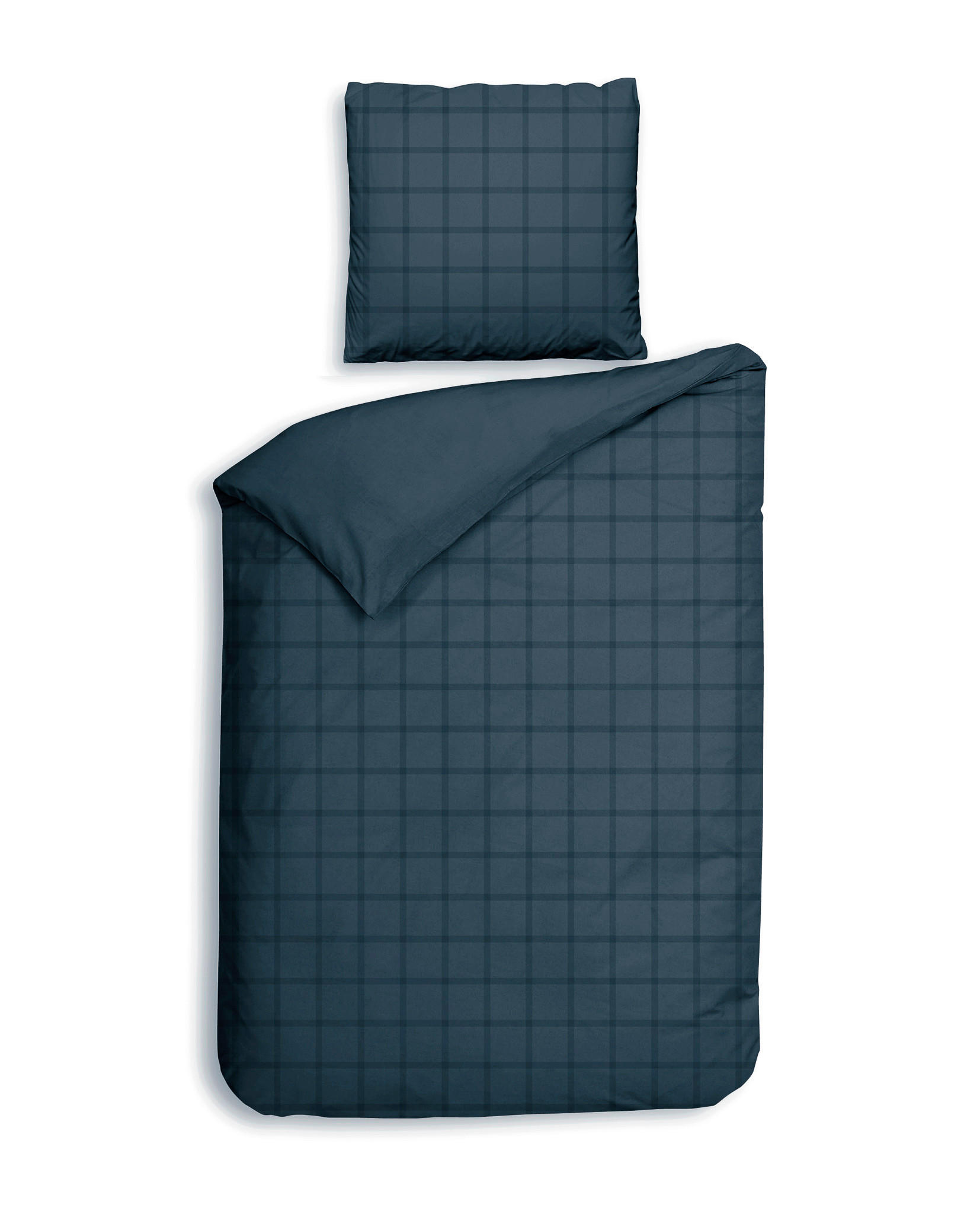 BETTWÄSCHE Diamante Makosatin 155/220 cm  - Dunkelblau, Basics, Textil (155/220cm)