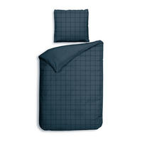 BETTWÄSCHE Diamante Makosatin 155/220 cm  - Dunkelblau, Basics, Textil (155/220cm)