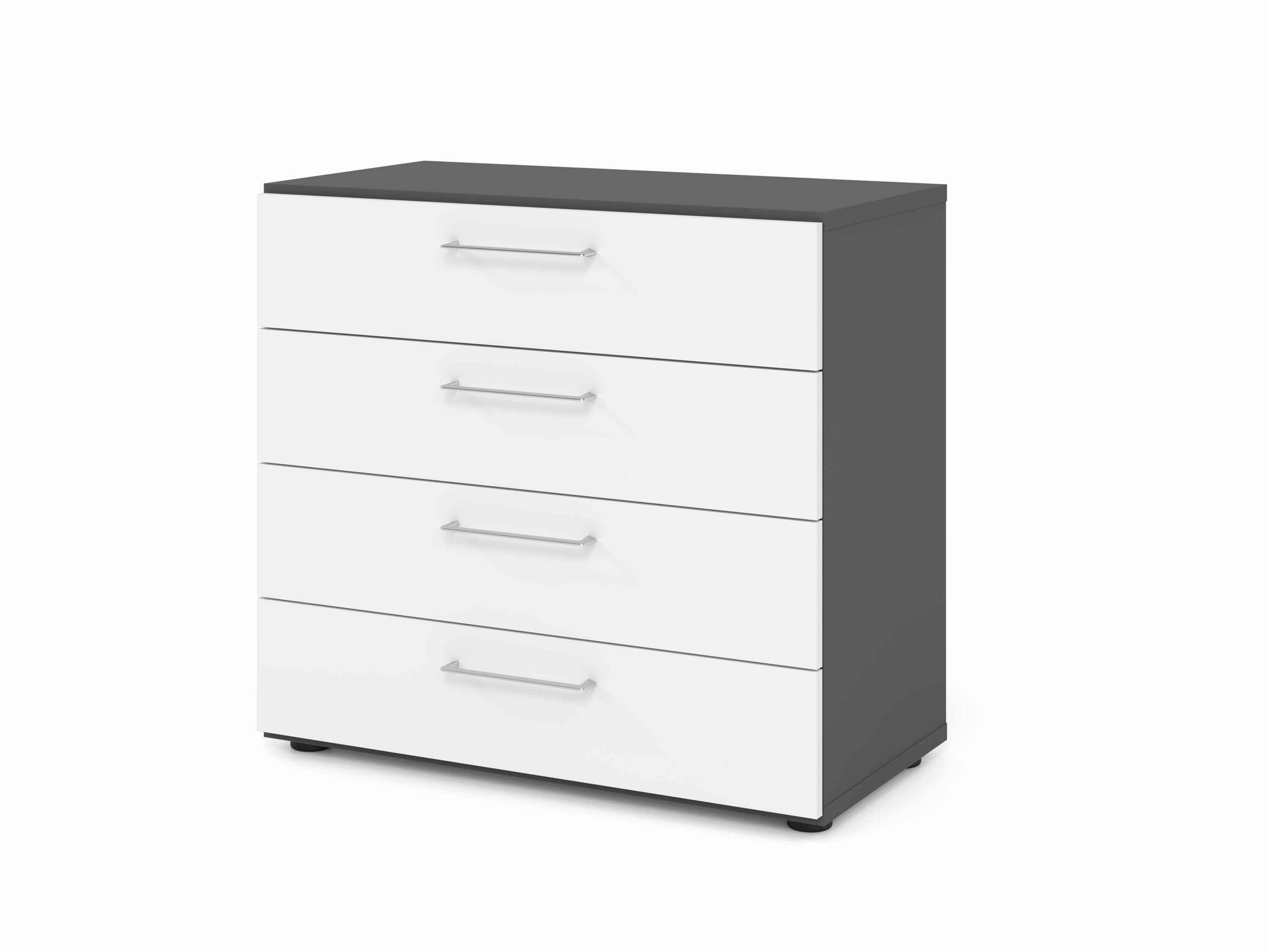 AKTENSCHRANK Graphitfarben, Weiß  - Graphitfarben/Weiß, Basics, Holzwerkstoff (80/74,8/41,7cm) - Venda