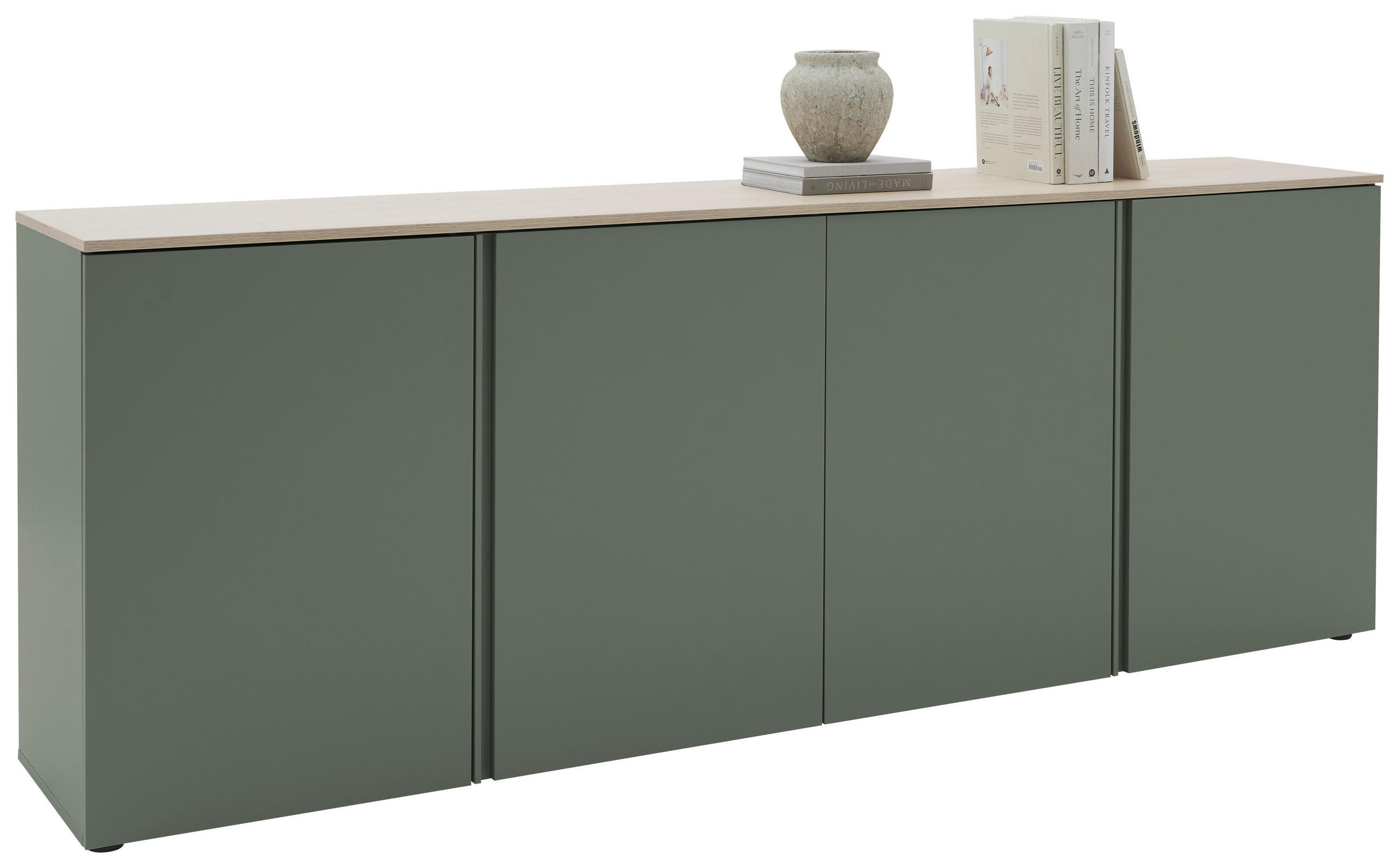 SIDEBOARD  in 240,1/89/43 cm  - Eichefarben/Schwarz, Design, Holzwerkstoff/Kunststoff (240,1/89/43cm) - Voleo