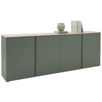 SIDEBOARD  in 240,1/89/43 cm  - Eichefarben/Schwarz, Design, Holzwerkstoff/Kunststoff (240,1/89/43cm) - Voleo