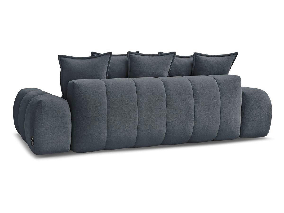 SCHLAFSOFA EVEREST  mit Rücken echt, Armteil links, Armteil rechts Struktur Dunkelblau  - Schwarz/Dunkelblau, MODERN, Kunststoff/Textil (278/115/90cm)