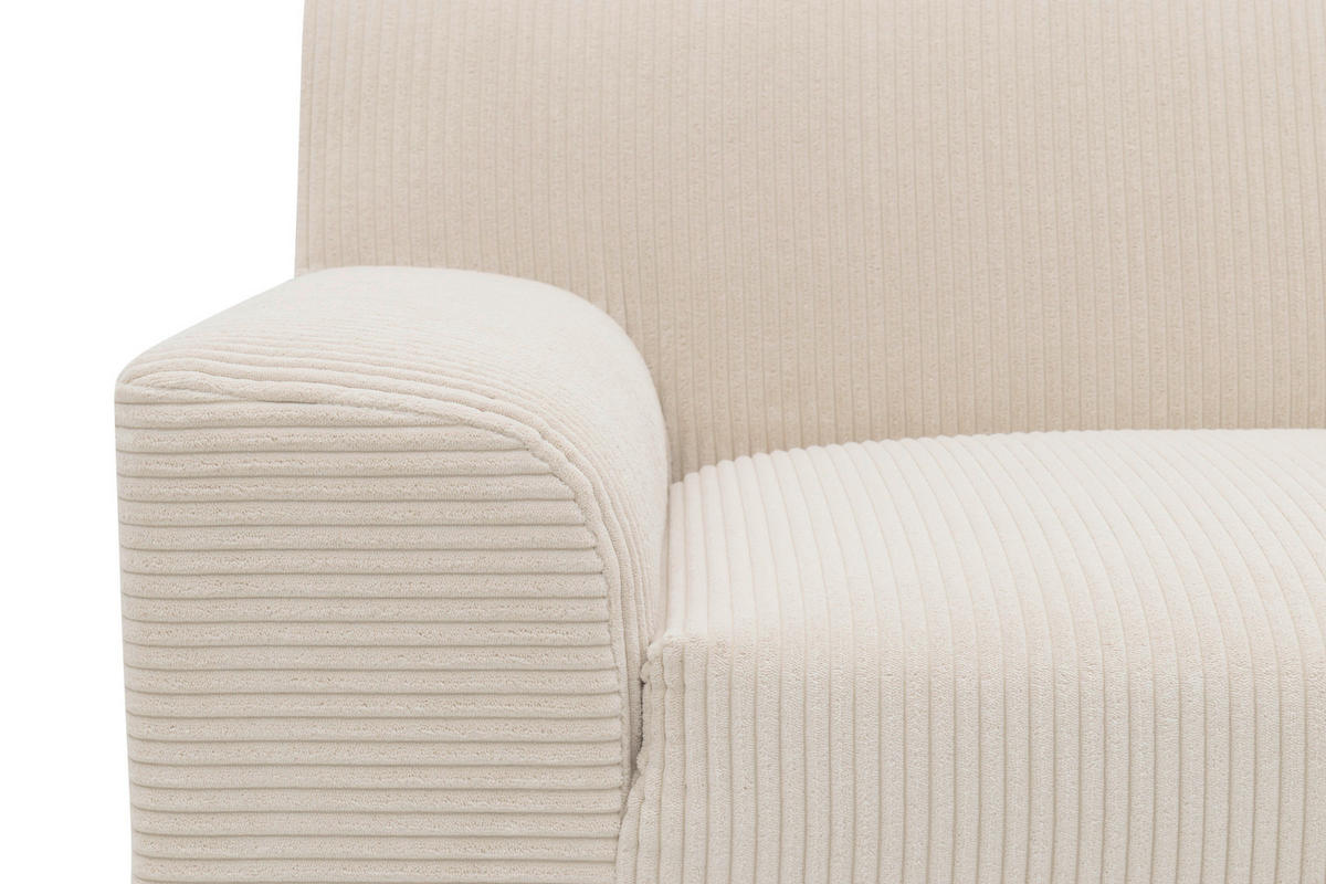 ECKSOFA CAPRI 2 Creme Cord Zierkissen  - Creme/Schwarz, Basics, Kunststoff/Textil (241/146cm) - MID.YOU