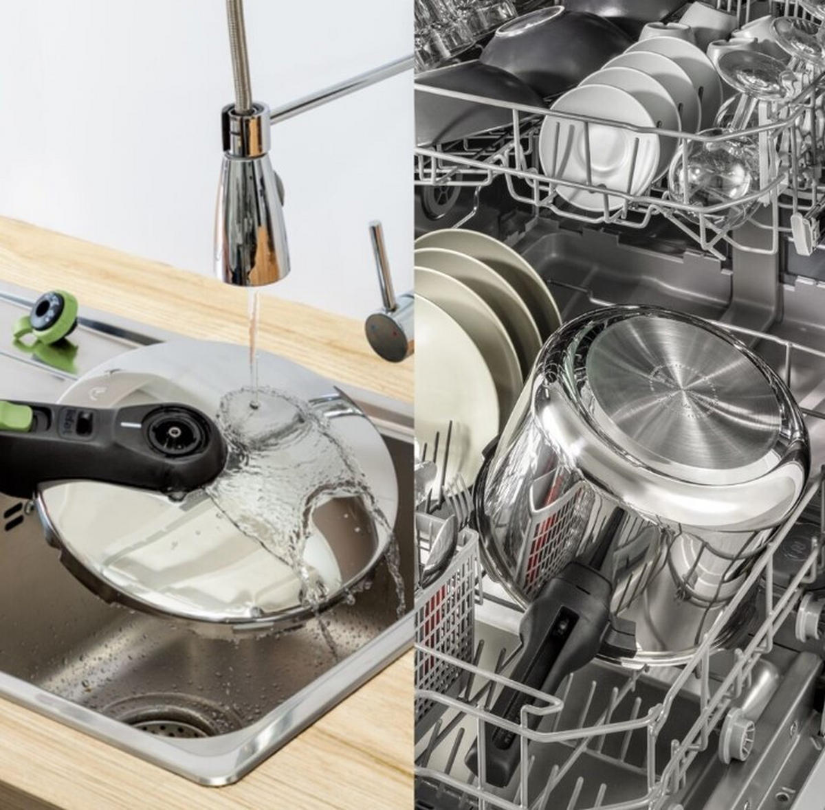 TRYCKKOKARE Secure trendy 8 l  - stålfärgad/svart, Basics, metall (8l) - Tefal