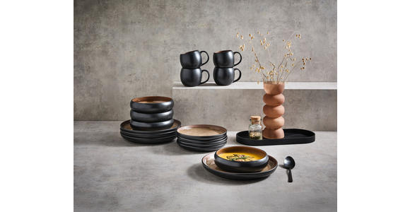 KOMBISERVICE FARO 16-teilig  - Braun, Design, Keramik - Novel