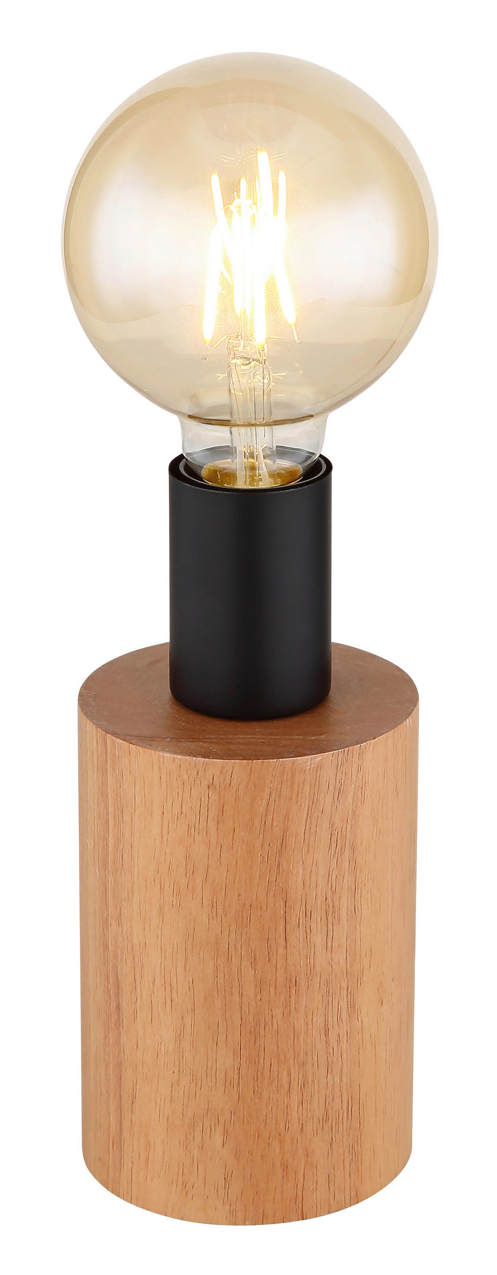 TISCHLEUCHTE 9/19,5 cm   - Dunkelbraun/Schwarz, KONVENTIONELL, Holz/Metall (9/19,5cm) - Globo