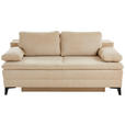 BOXSPRINGSOFA Charlize in Cord Beige  - Beige/Schwarz, Design, Textil/Metall (200/100/108cm) - Novel