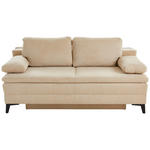 BOXSPRINGSOFA Charlize in Cord Beige  - Beige/Schwarz, Design, Textil/Metall (200/100/108cm) - Novel