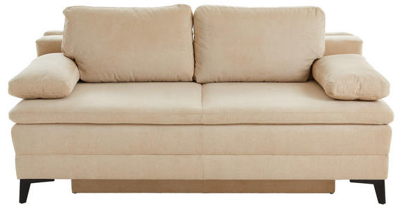 BOXSPRINGSOFA Charlize in Cord Beige  - Beige/Schwarz, Design, Textil/Metall (200/100/108cm) - Novel