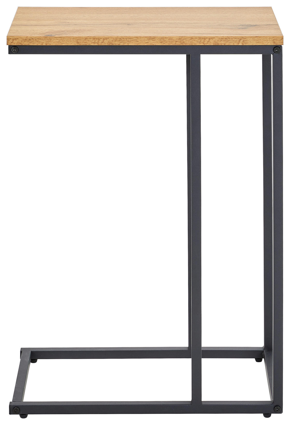 KISASZTAL fém, faalapú anyag 45/25/64 cm  - fekete/tölgyfa, Basics, faalapú anyag/fém (45/25/64cm) - Xora