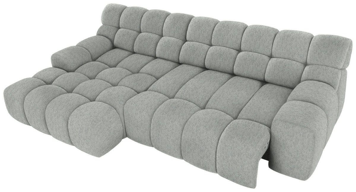 Ecksofa inkl. Funktion Salbeigrün Webstoff  - Salbeigrün/Schwarz, MODERN, Kunststoff/Textil (180/297cm) - Welnova