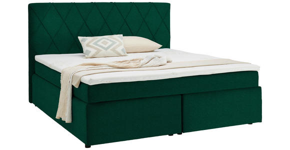 BOXSPRINGBETT 180/200 cm  in Grün  - Schwarz/Grün, Design, Kunststoff/Textil (180/200cm) - Xora