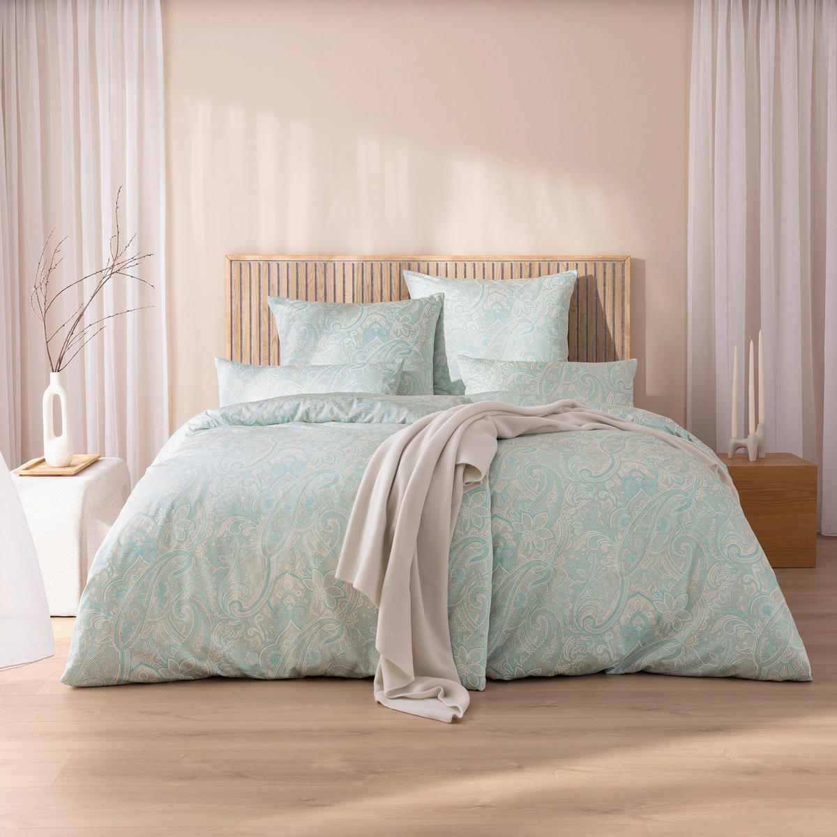 BETTWÄSCHE Atelier Makosatin 140/200 cm  - Elfenbein, Design, Textil (140/200cm) - Estella